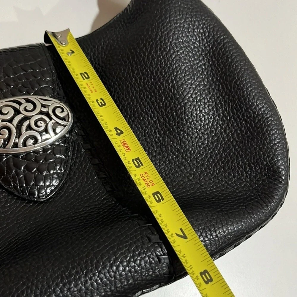 Brighton Franki Black Pebbled Leather Hobo‎ Purse Shoulder Bag Quality Designer